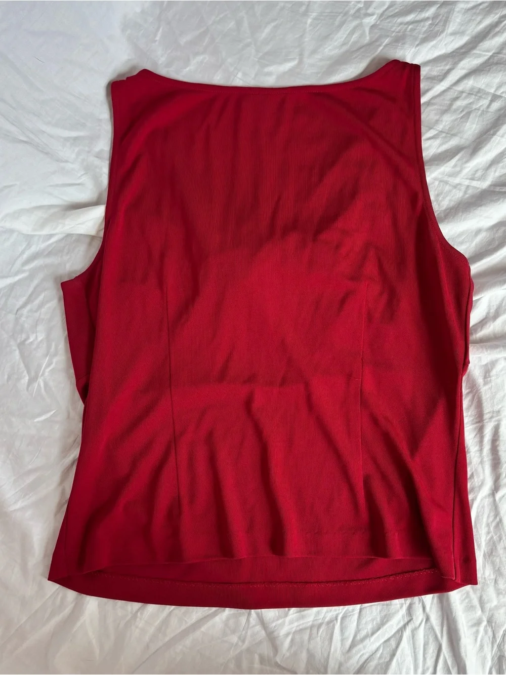 Women's Red Cowl Neck Sleeveless Camisole - Picture 6 of 7